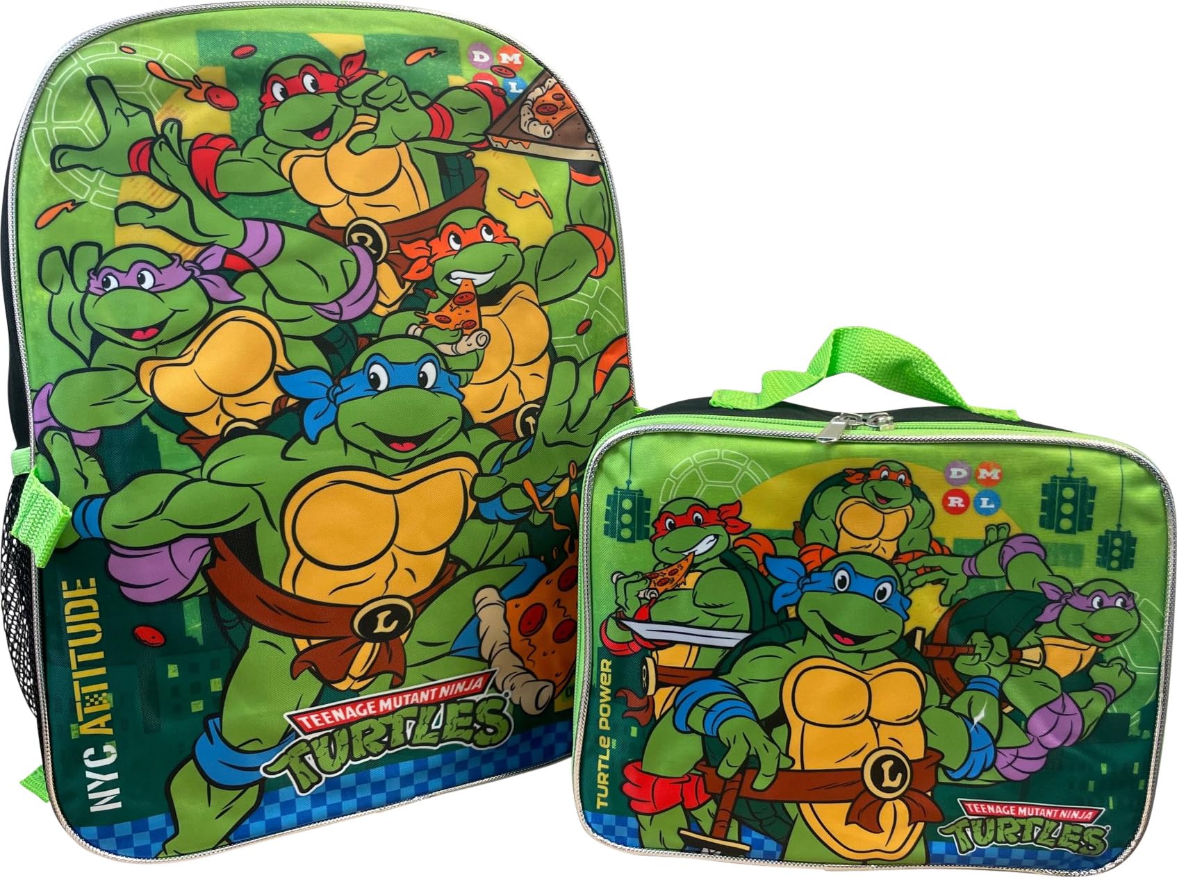 Ruz Teenage Mutant Ninja Turtles Kid's 16 Inch Backpack With Removable Lunch Box Set