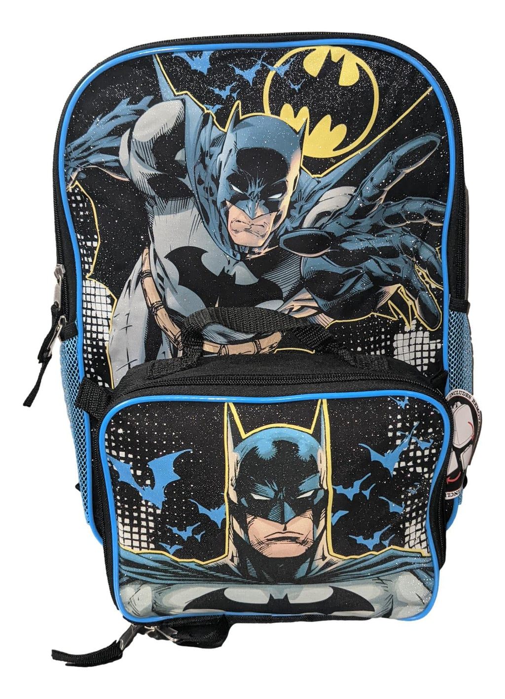 AI ACCESSORY INNOVATIONS Batman Full Size 16 Inch Backpack with Detachable Lunch Box