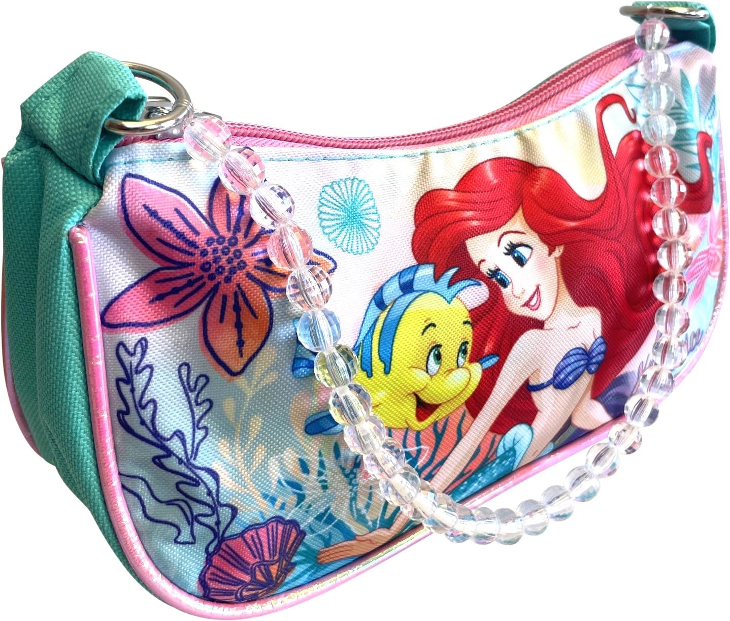 Disney Licensed Little Girl Shoulder Handbag With Beaded Handle