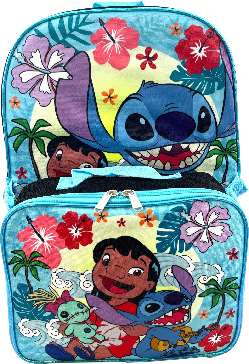 Disney Stitch 16 Inch School Backpack With Removable Lunch Box Set