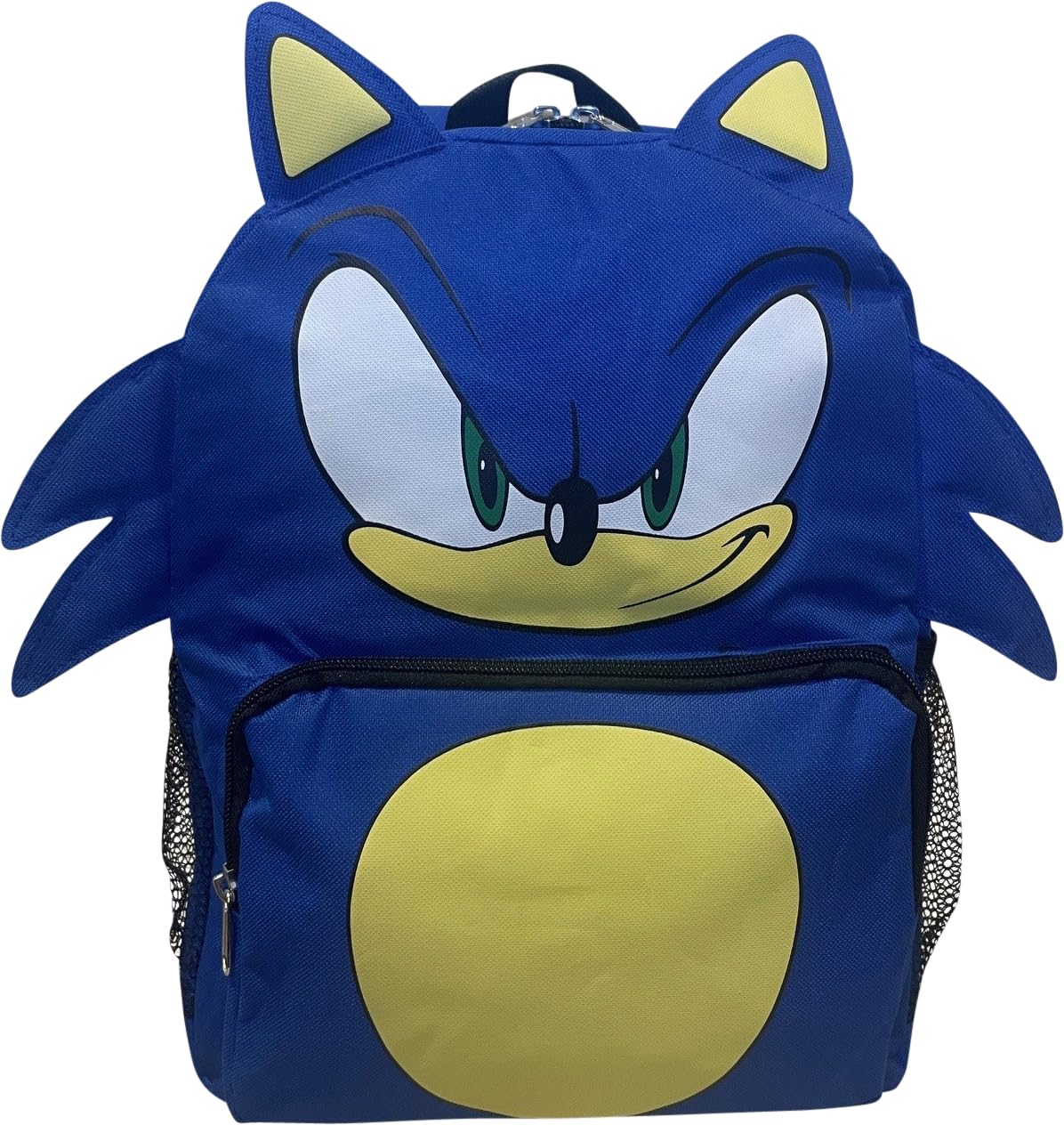 Ruz Sonic The Hedgehog 14" Big Face School Backpack With 3D Ears And Quills