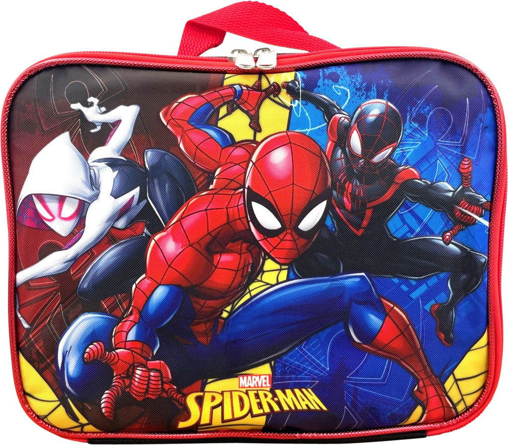 Ruz Spiderman Boy's 16 Inch Backpack With Removable Matching Lunch Box Set