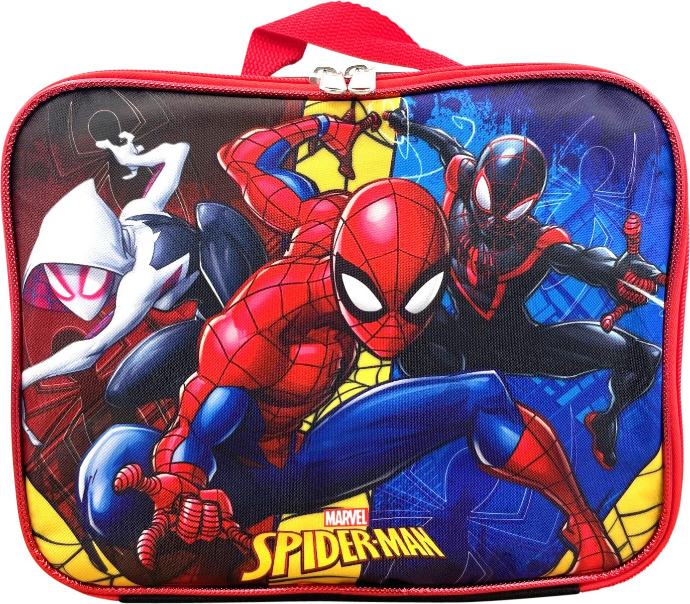 Ruz Spiderman Boy's 16 Inch Backpack With Removable Matching Lunch Box Set