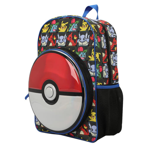Bioworld Pokemon Evolutions With Molded Front Pokeball Panel 16 Youth Boys Backpack