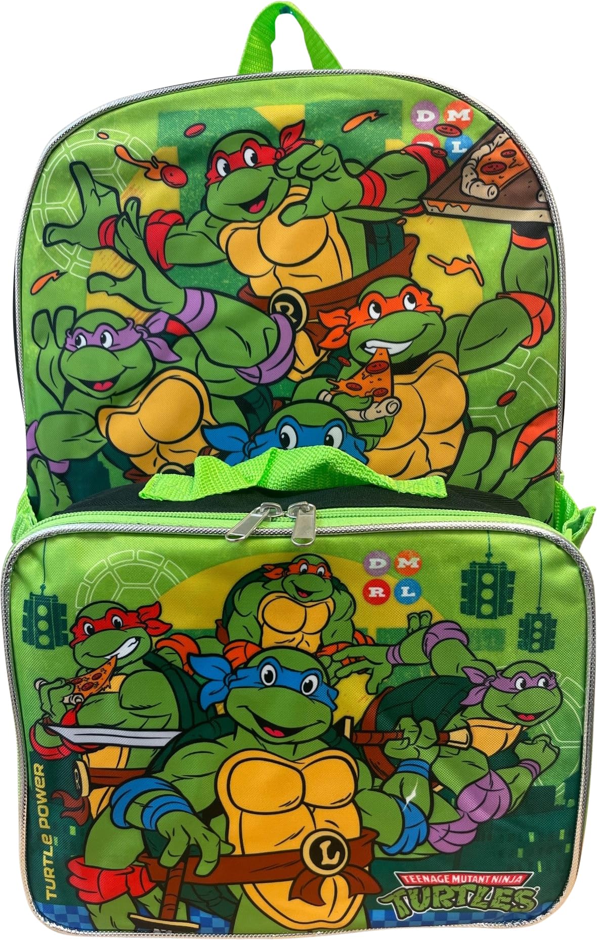 Ruz Teenage Mutant Ninja Turtles Kid's 16 Inch Backpack With Removable Lunch Box Set
