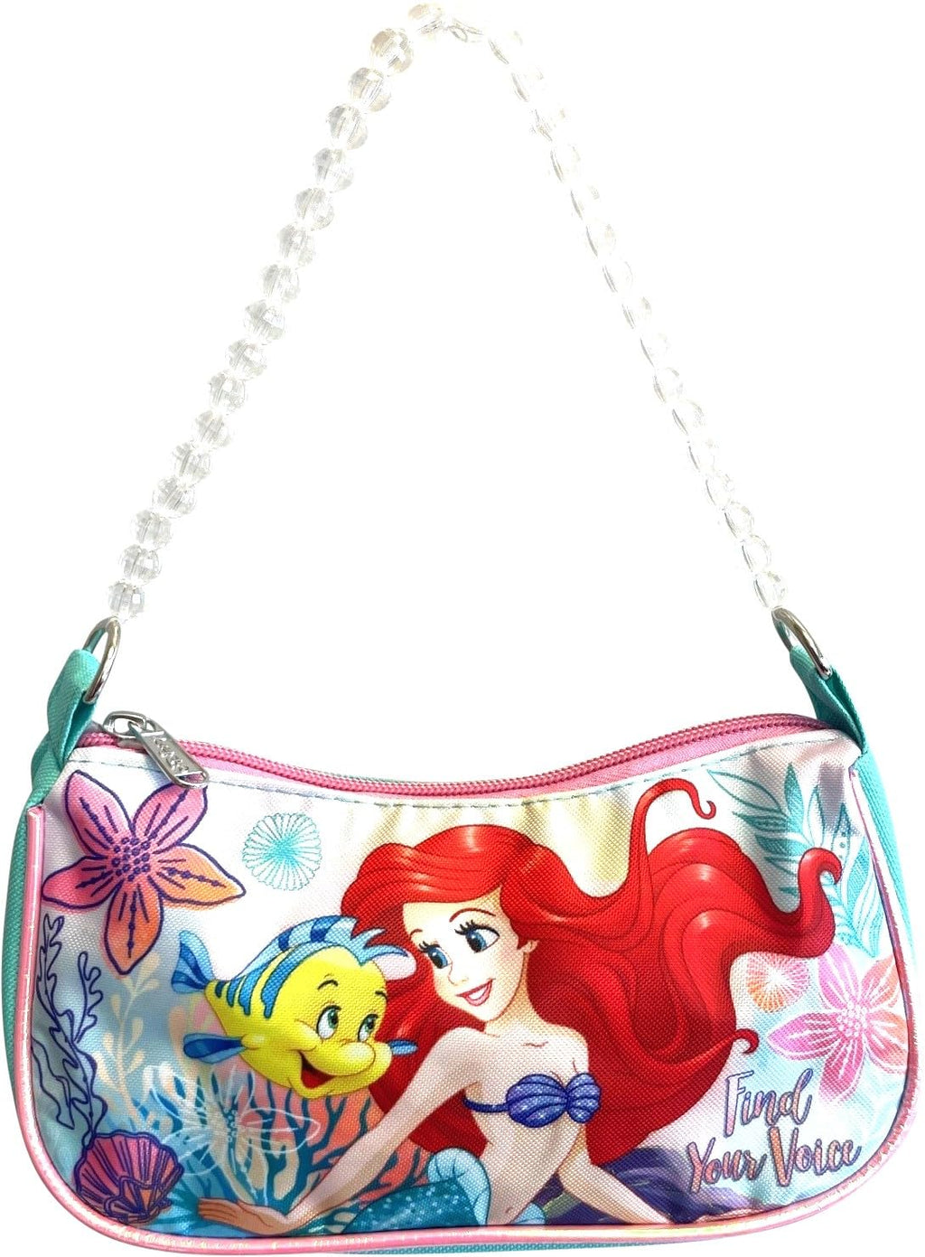 Disney Licensed Little Girl Shoulder Handbag With Beaded Handle