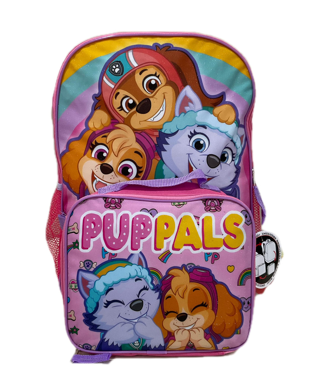 AI ACCESSORY INNOVATIONS Paw Patrol Full Size 16 Inch Backpack with Detachable Lunch Box For Girls-Skye, Liberty, And Everest