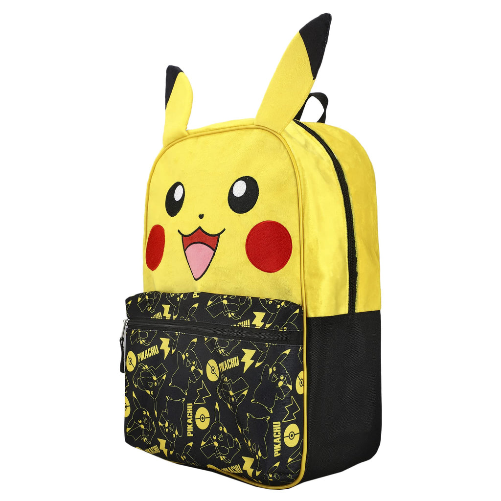 BIOWORLD Unisex Pokemon Pikachu Character 16'' Backpack Black One Size