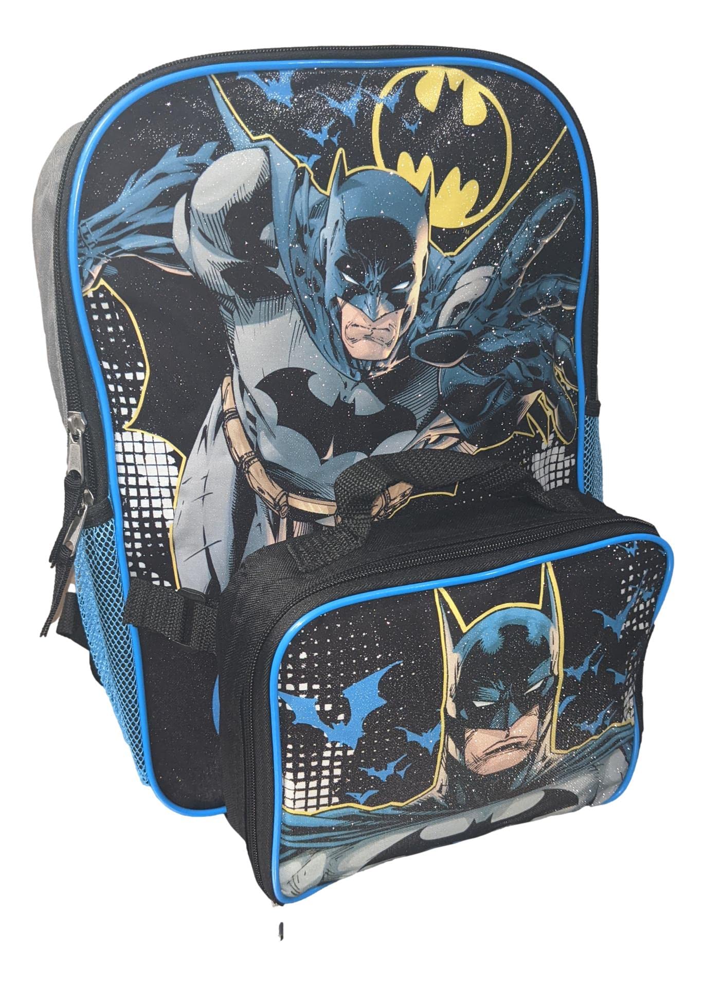 AI ACCESSORY INNOVATIONS Batman Full Size 16 Inch Backpack with Detachable Lunch Box