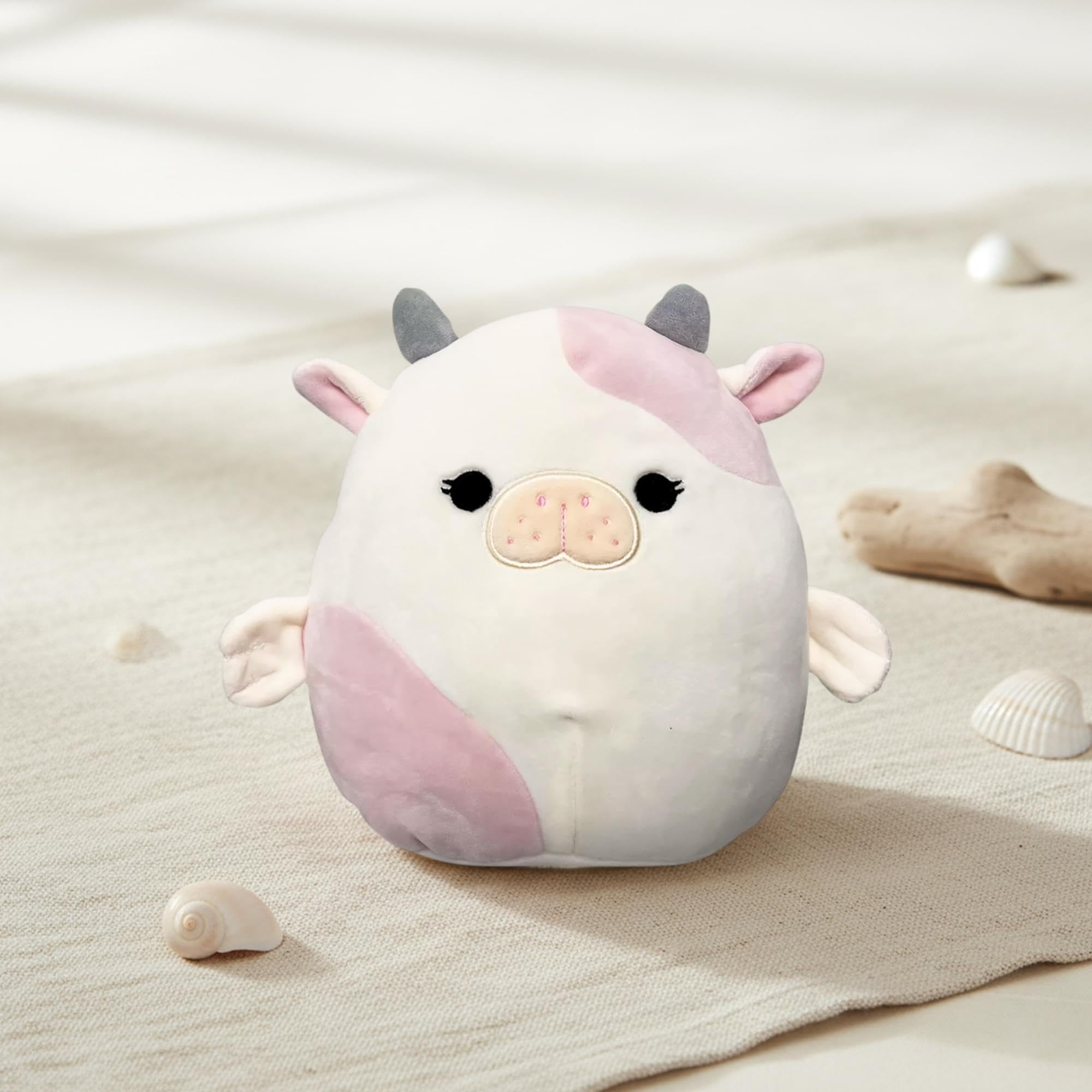 Squishmallow Official Kellytoy Collectible Sea Life Squad Squishy Soft Animals (Malia Pink Sea Cow, 8 Inch)