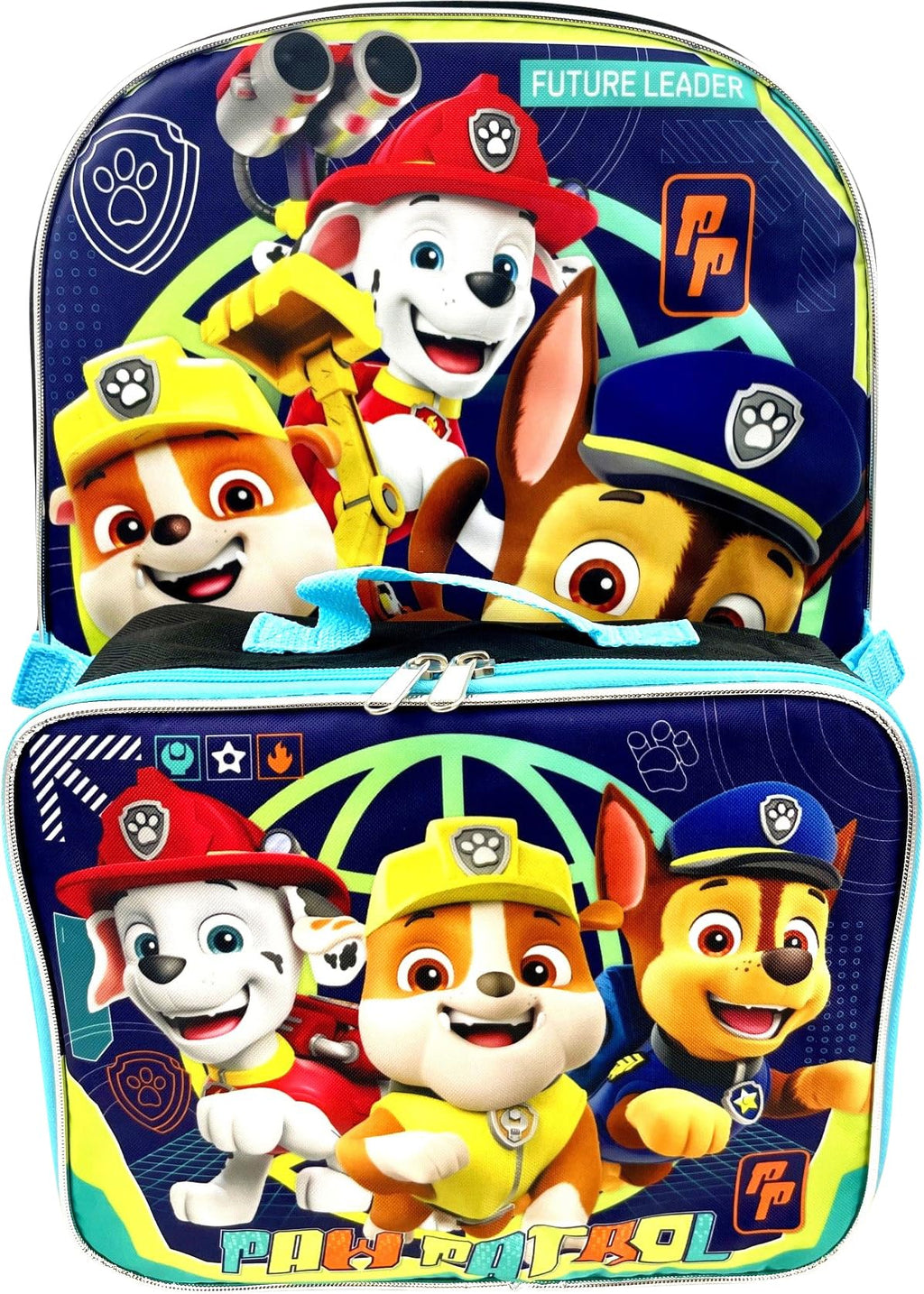 Ruz Paw Patrol Boy's 16 Inch Backpack With Removable Matching Lunch Box Set
