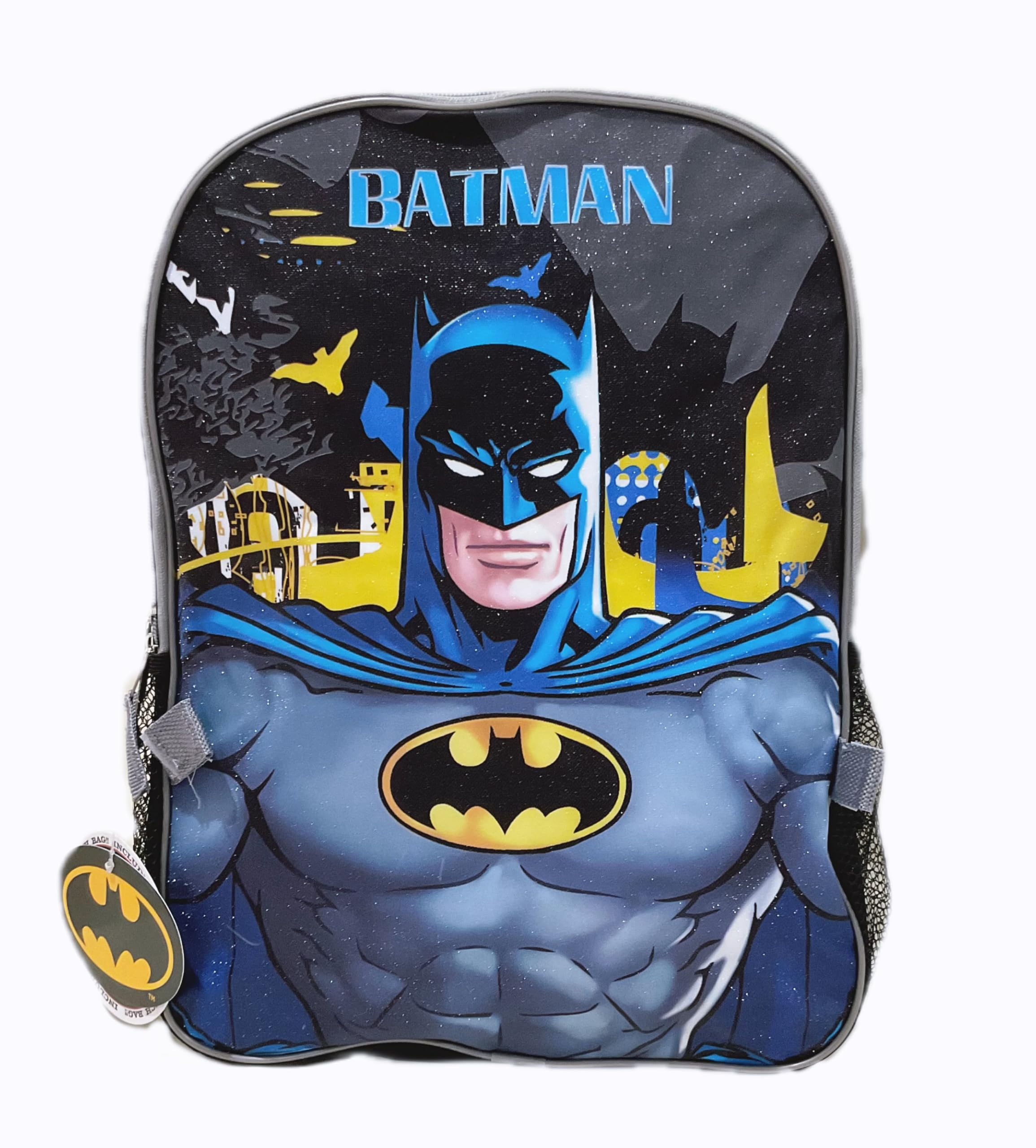AI ACCESSORY INNOVATIONS Batman Full Size 16 Inch Backpack with Detachable Lunch Box