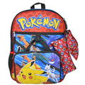 Bioworld Kids Backpack & Lunch Bag Set – Pokemon 16" Lightweight School Bookbag with Insulated Lunch Bag & Keychain – Perfect for Preschool & Elementary Boys