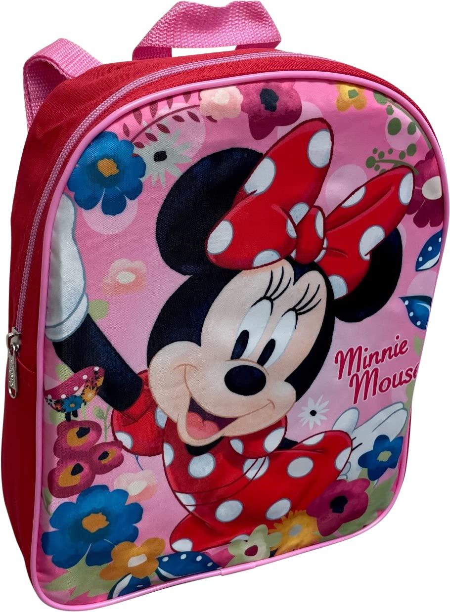 Ruz Minnie Mouse Toddler Girl 12 Inch Mini Backpack (Red-Pink)
