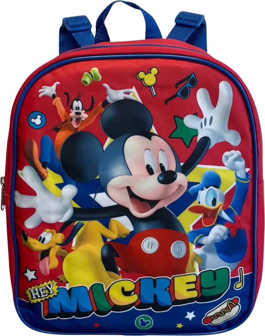 Ruz Mickey Mouse Toddle Boy 12 Inch Mini Backpack (Red-Blue)