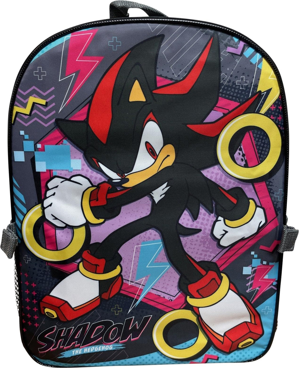 Ruz Sonic The Hedgehog 16 Inch Backpack W/Detachable Matching Lunch Box, Sonic - Shadow Kid's School Bag