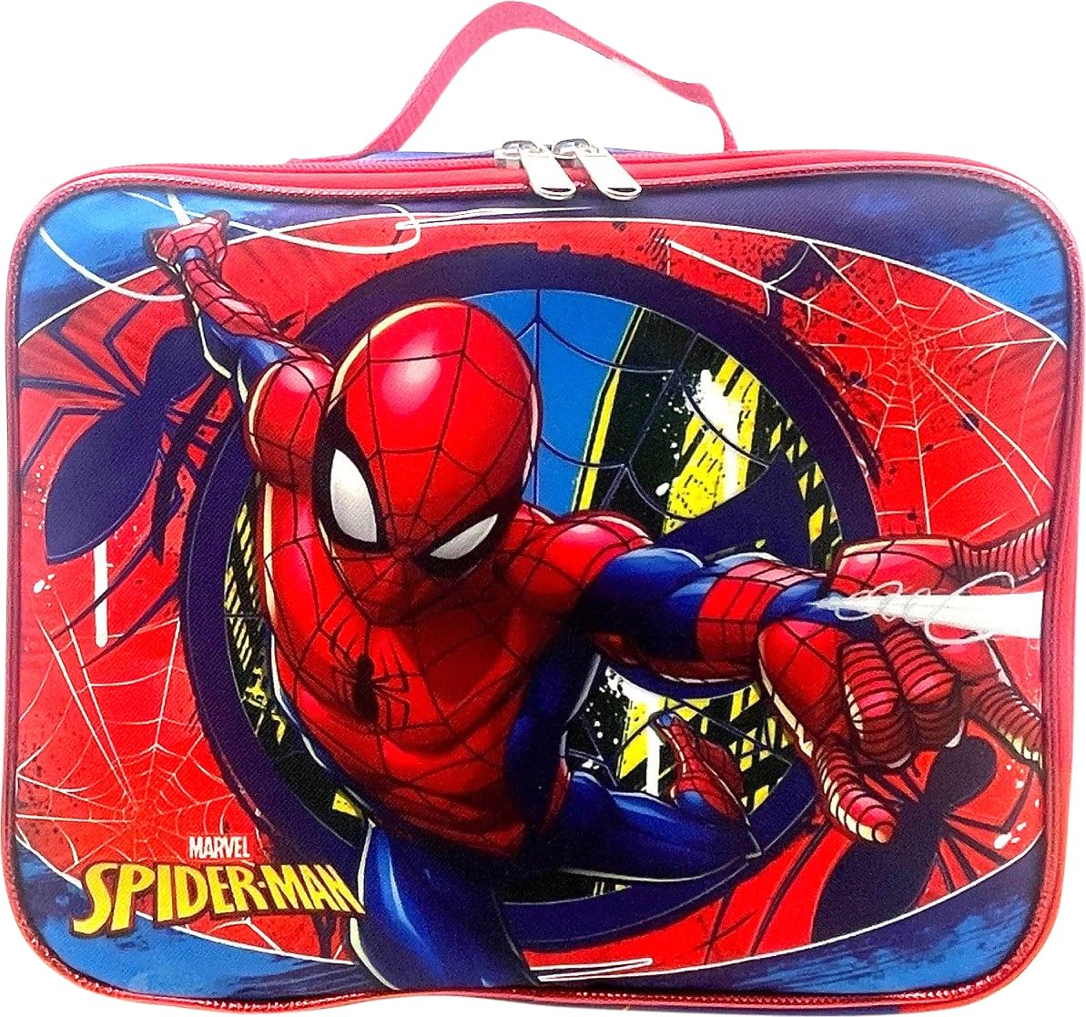Ruz Spiderman Boy's 16 Inch Backpack With Removable Matching Lunch Box Set