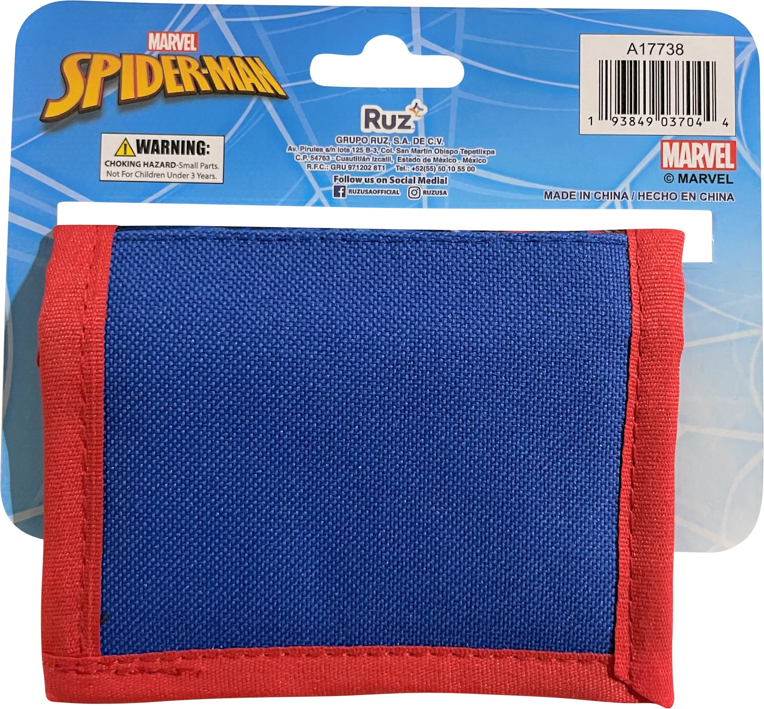 Spider-Man Little Boy Bifold Wallet With Zippered Pocket, Lightweight