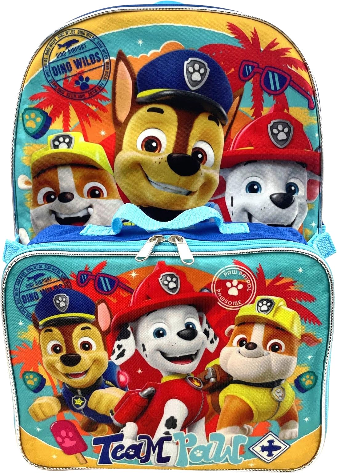 Ruz Paw Patrol Boy's 16 Inch Backpack With Removable Matching Lunch Box Set