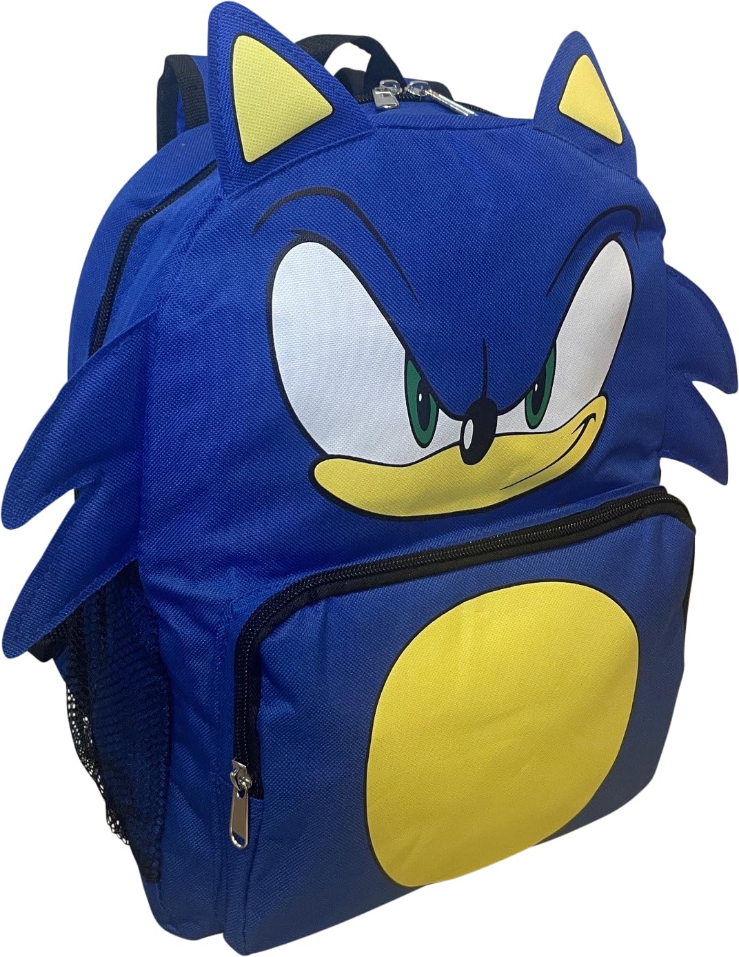 Ruz Sonic The Hedgehog 14" Big Face School Backpack With 3D Ears And Quills