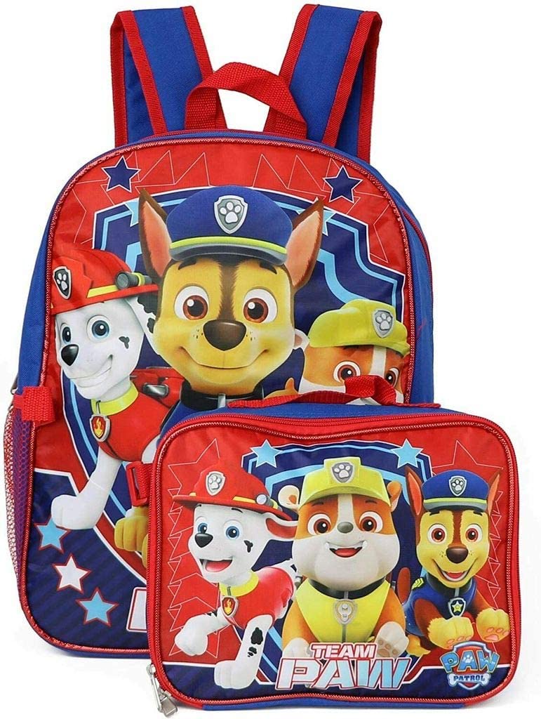 Ruz Paw Patrol Boys 16 Inch Backpack With Removable Matching Lunch Box Set