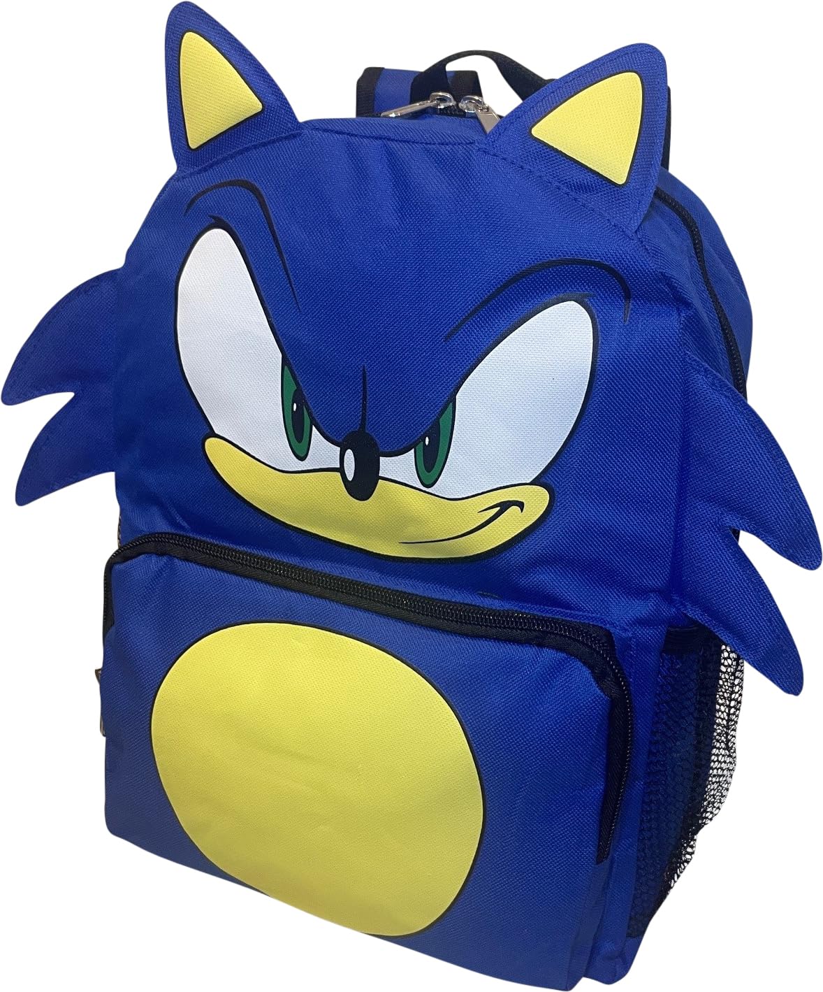 Ruz Sonic The Hedgehog 14" Big Face School Backpack With 3D Ears And Quills