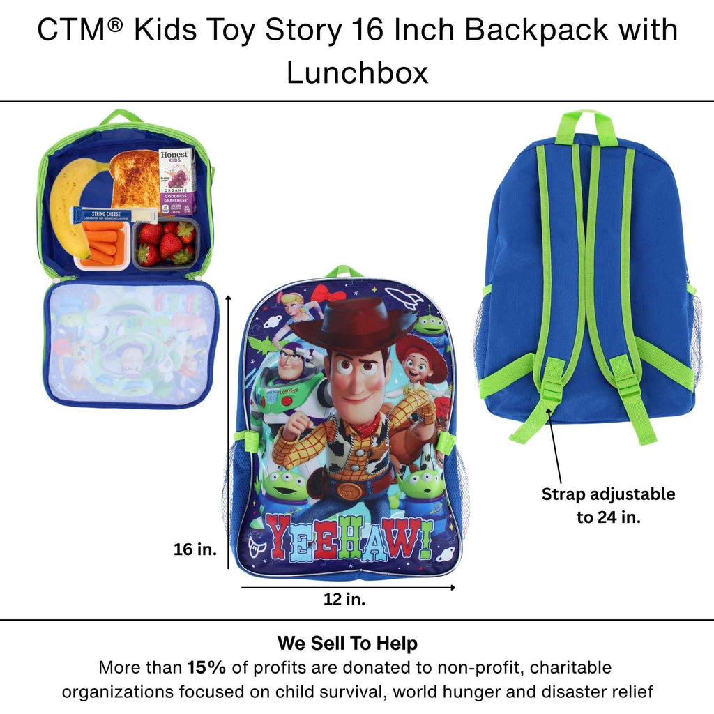 Ruz Group Kid's Licensed 16 Inch Backpack With Removable Lunch Box Set