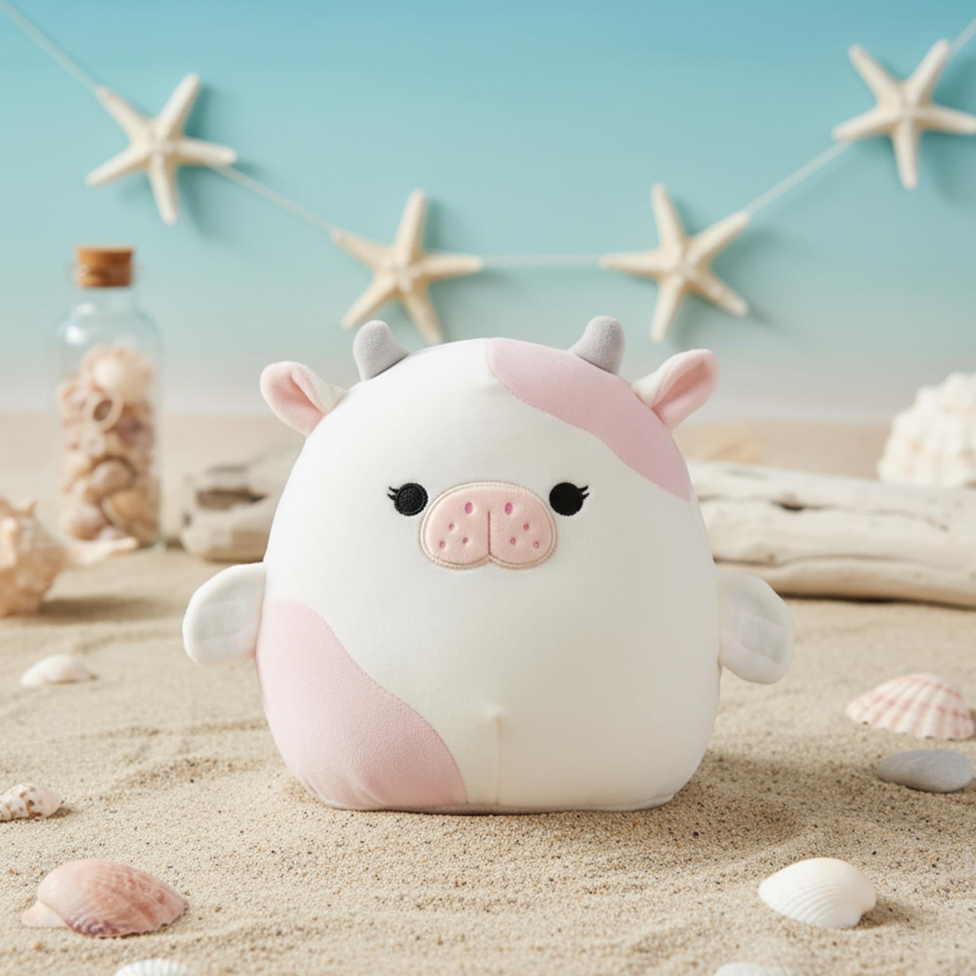 Squishmallow Official Kellytoy Collectible Sea Life Squad Squishy Soft Animals (Malia Pink Sea Cow, 8 Inch)