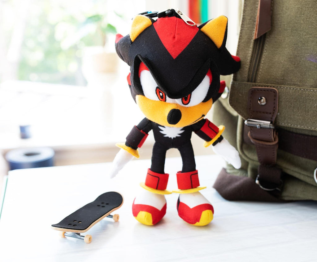 Sonic the Hedgehog 8-Inch Shadow Plush Toy | Kawaii Cute Stuffed Animal | Kids Room Decor | Retro Game Collectible