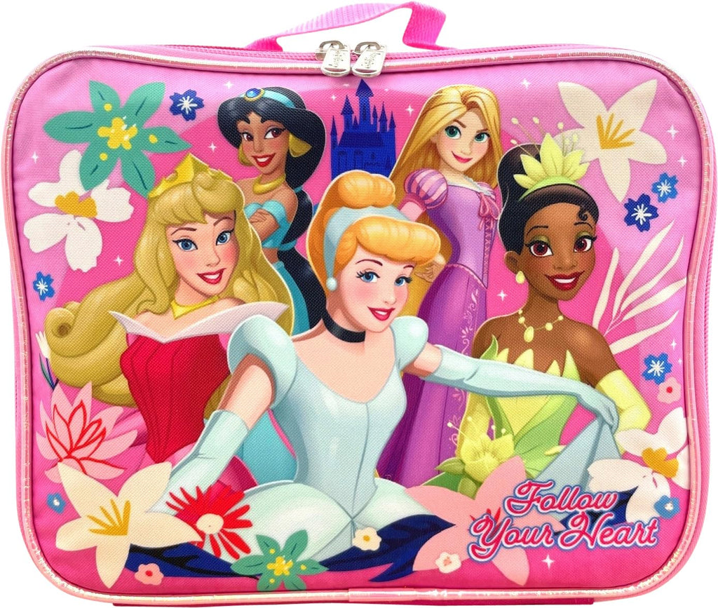 Disney Princess 16 Inch Girl's Backpack With Removable Lunch Box Set