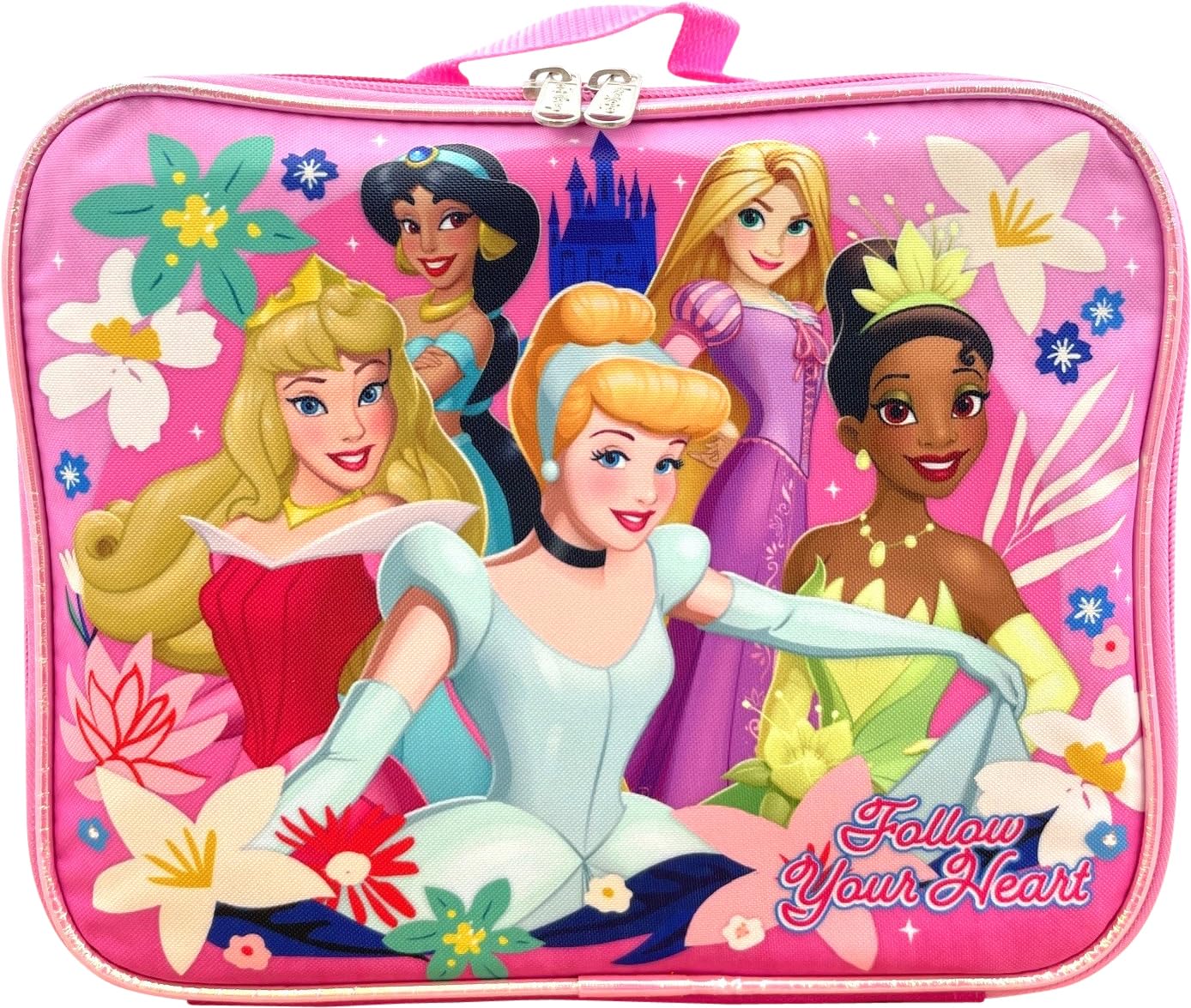 Disney Princess 16 Inch Girl's Backpack With Removable Lunch Box Set