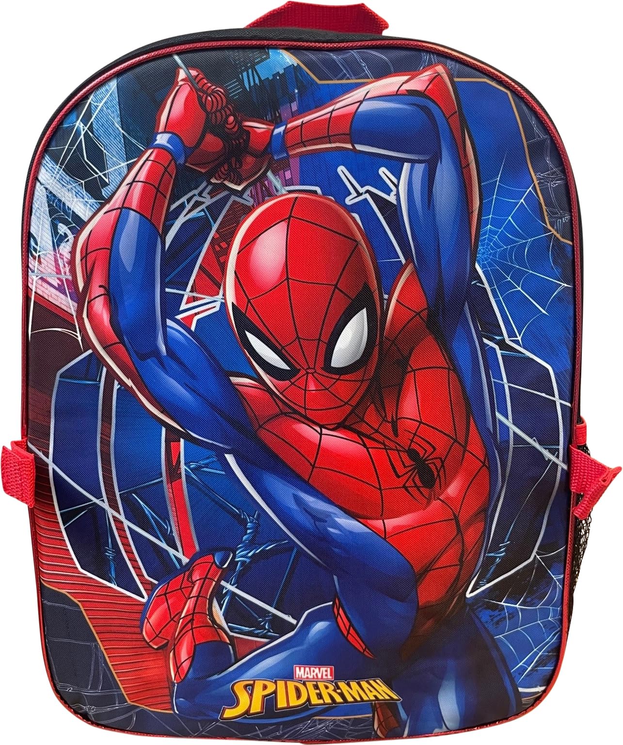 Ruz Spiderman Boy's 16 Inch Backpack With Removable Matching Lunch Box Set