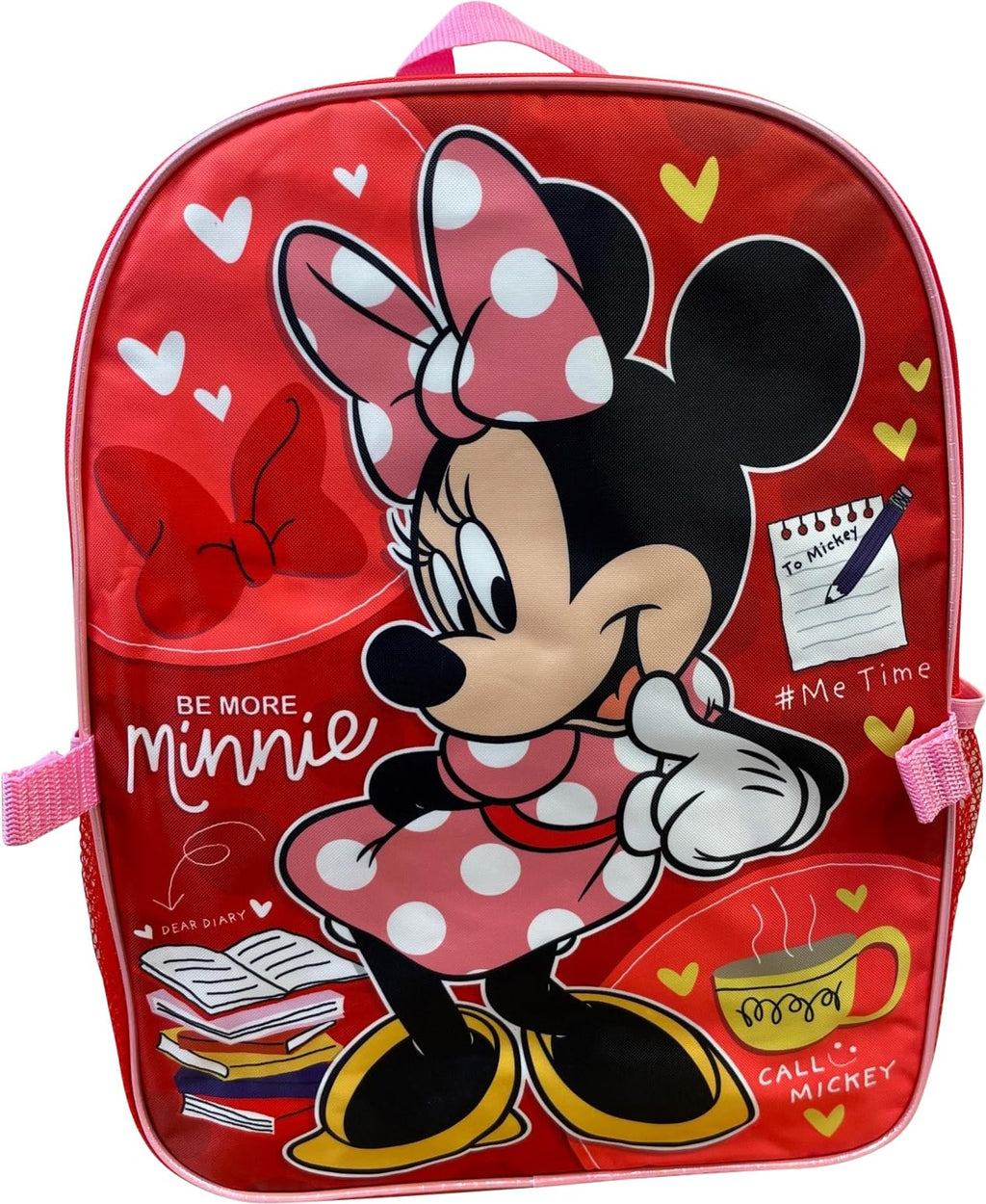 Disney Minnie Mouse 16 Inch Girl's Backpack With Removable Lunch Box Set