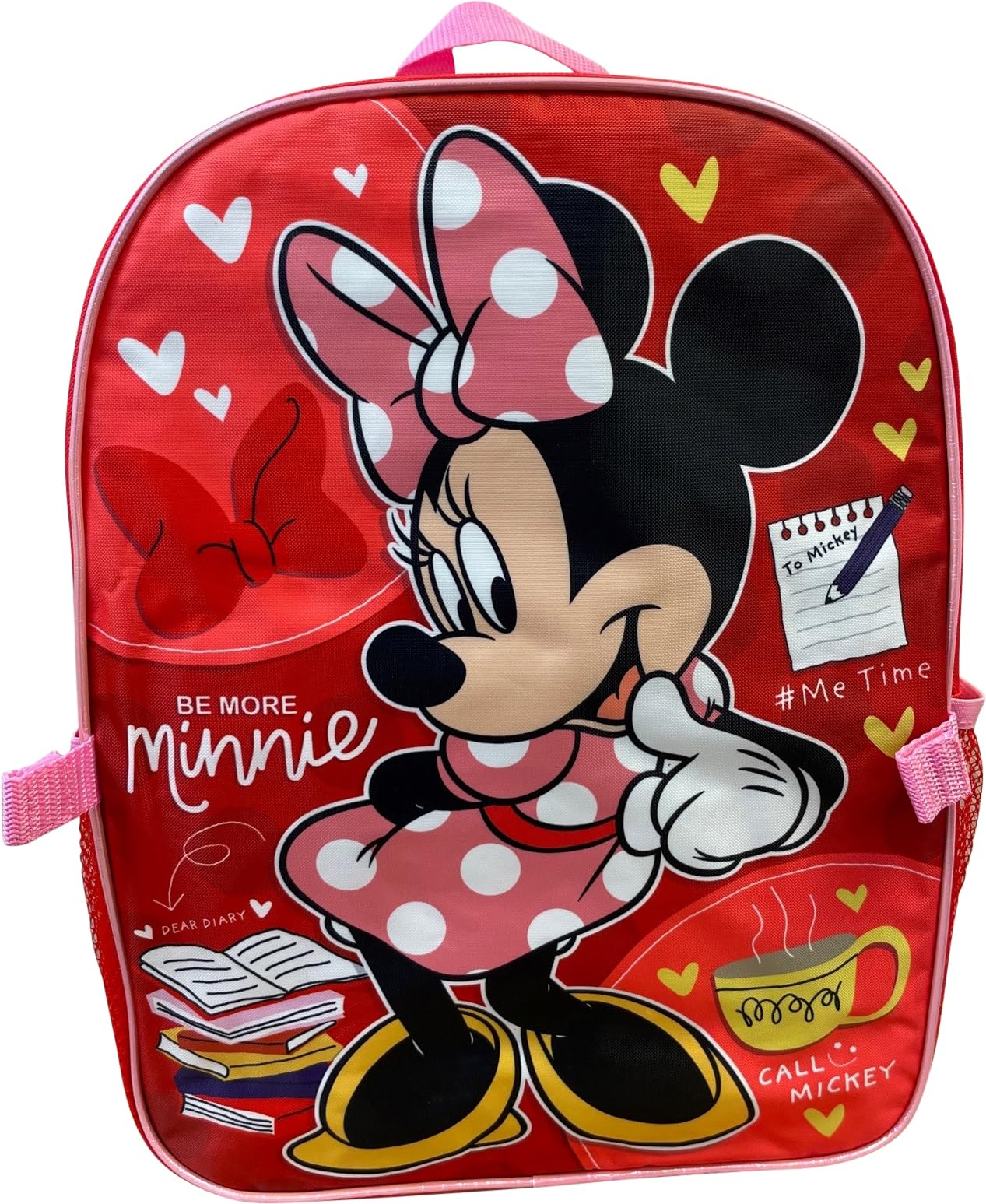 Disney Minnie Mouse 16 Inch Girl's Backpack With Removable Lunch Box Set