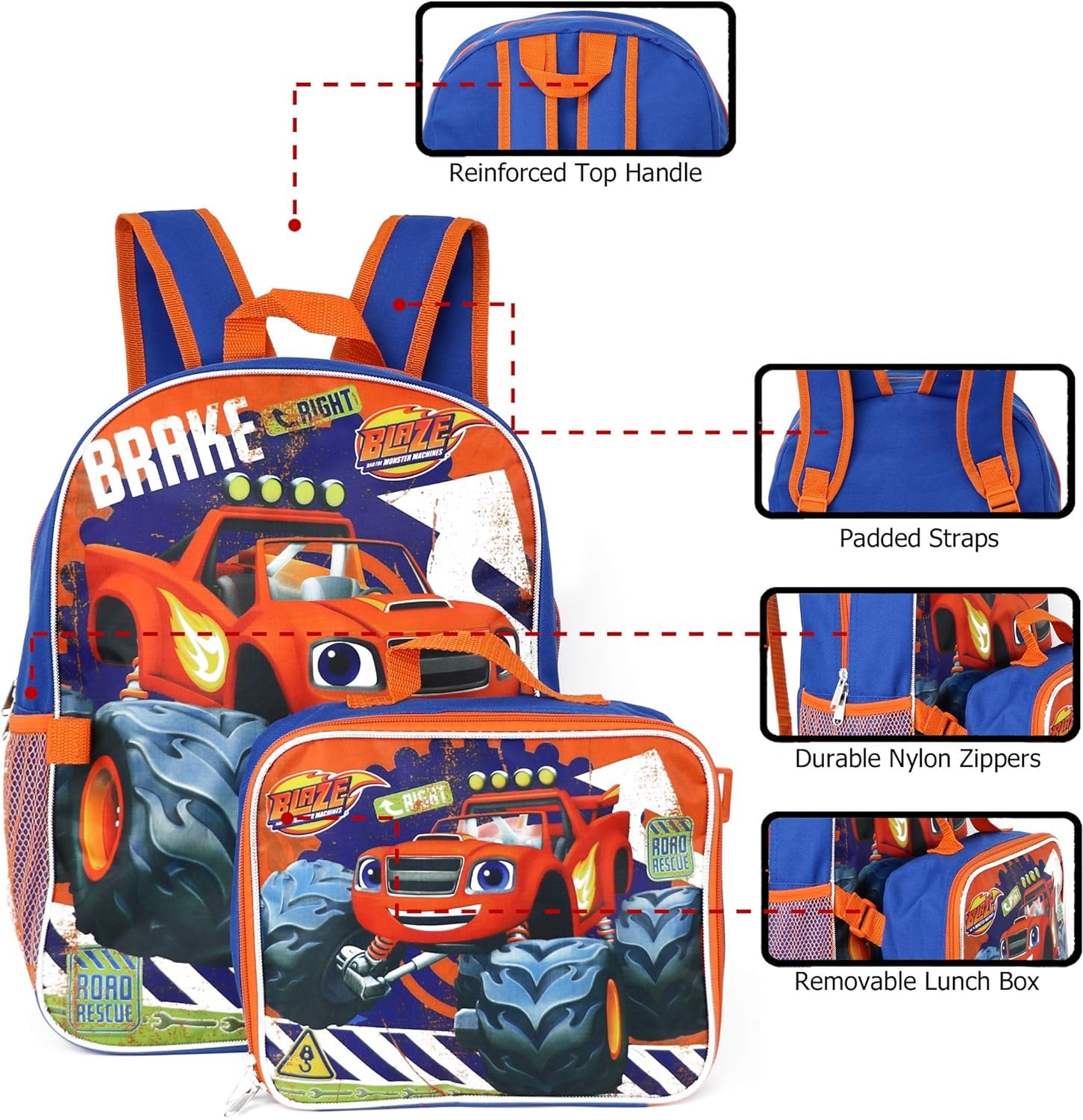 Blaze and the Monster Machines Backpack with Insulated Lunchbox (blue/multi)