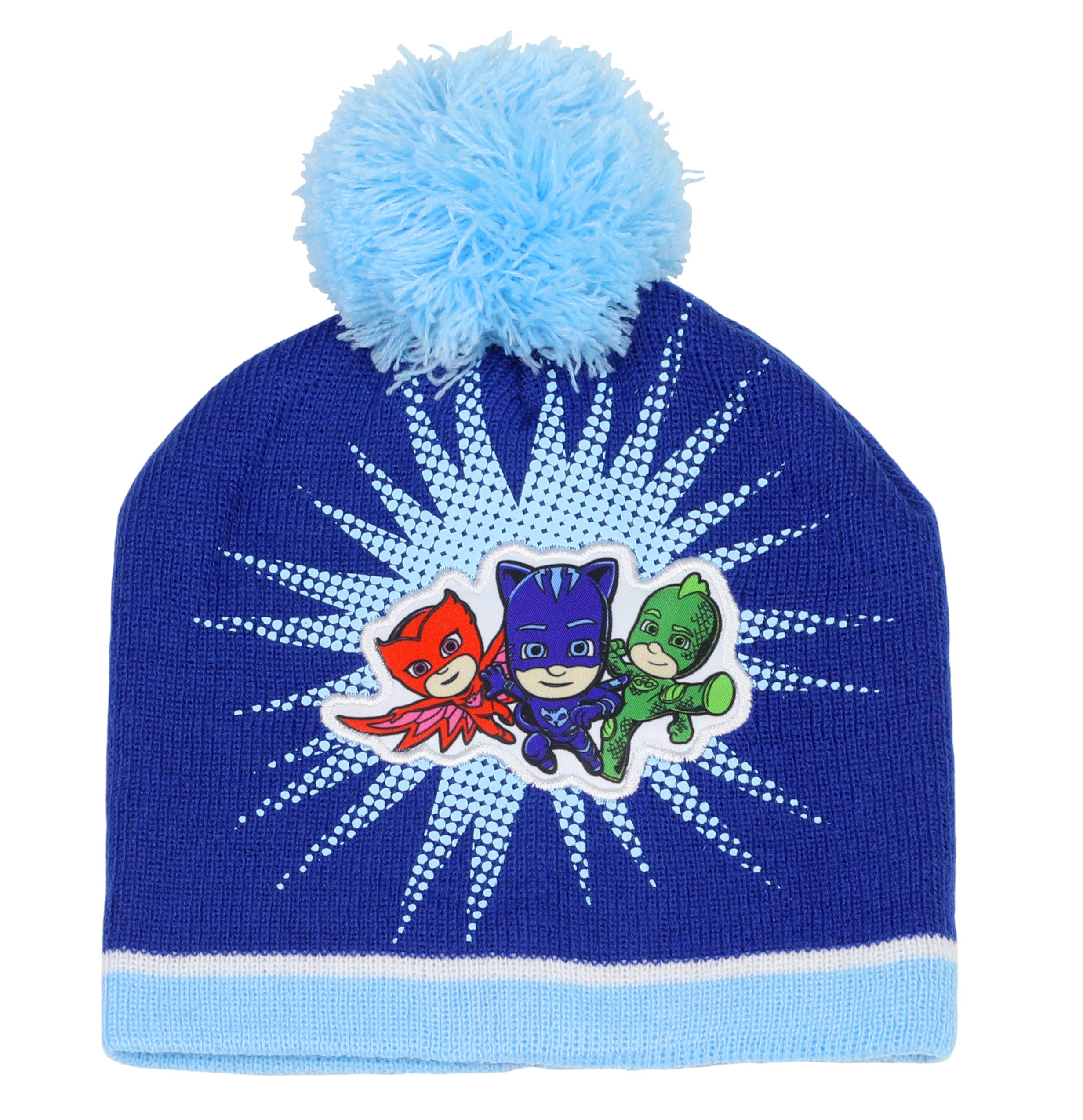 PJ Masks Toddler Boy's Embroidered Winter Hat and Mittens Set, 2-4T, Blue