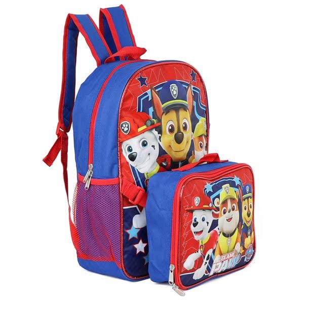 Ruz Paw Patrol Boys 16 Inch Backpack With Removable Matching Lunch Box Set