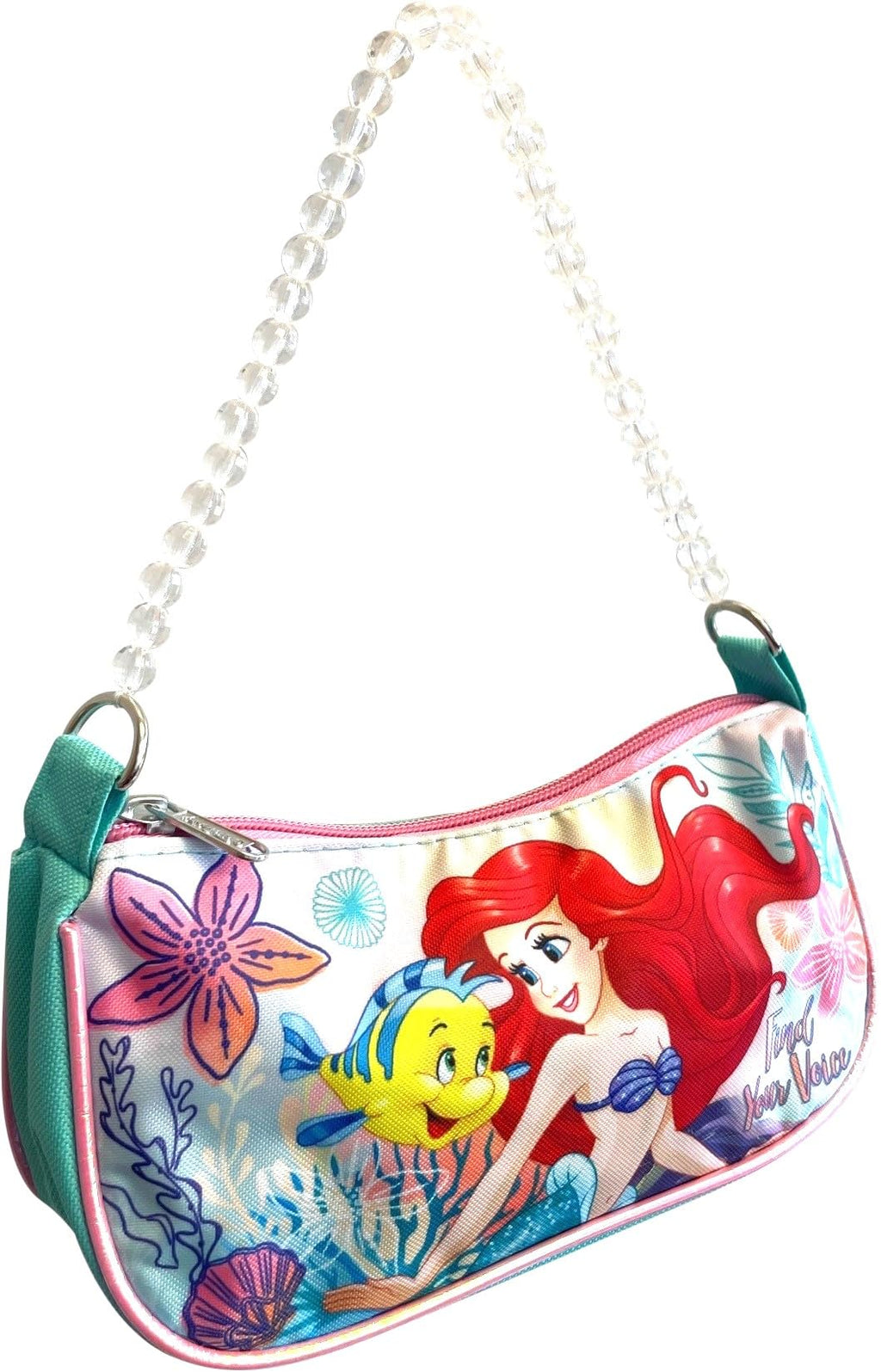 Disney Licensed Little Girl Shoulder Handbag With Beaded Handle
