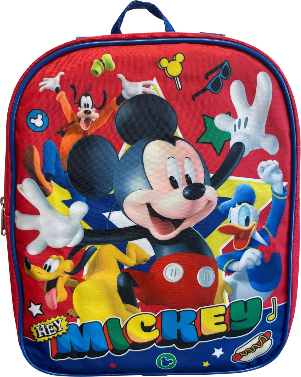 Ruz Mickey Mouse Toddle Boy 12 Inch Mini Backpack (Red-Blue)