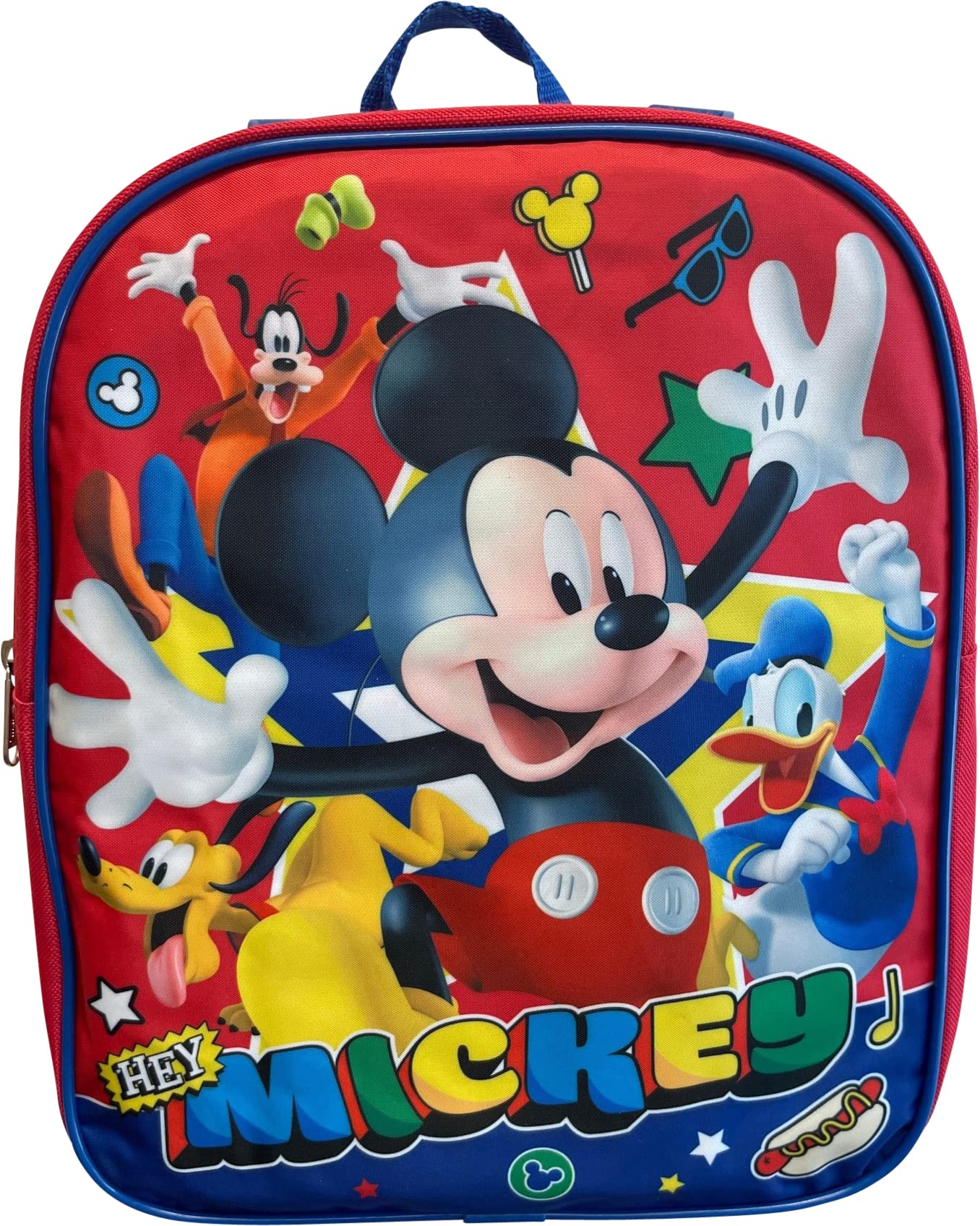 Ruz Mickey Mouse Toddle Boy 12 Inch Mini Backpack (Red-Blue)