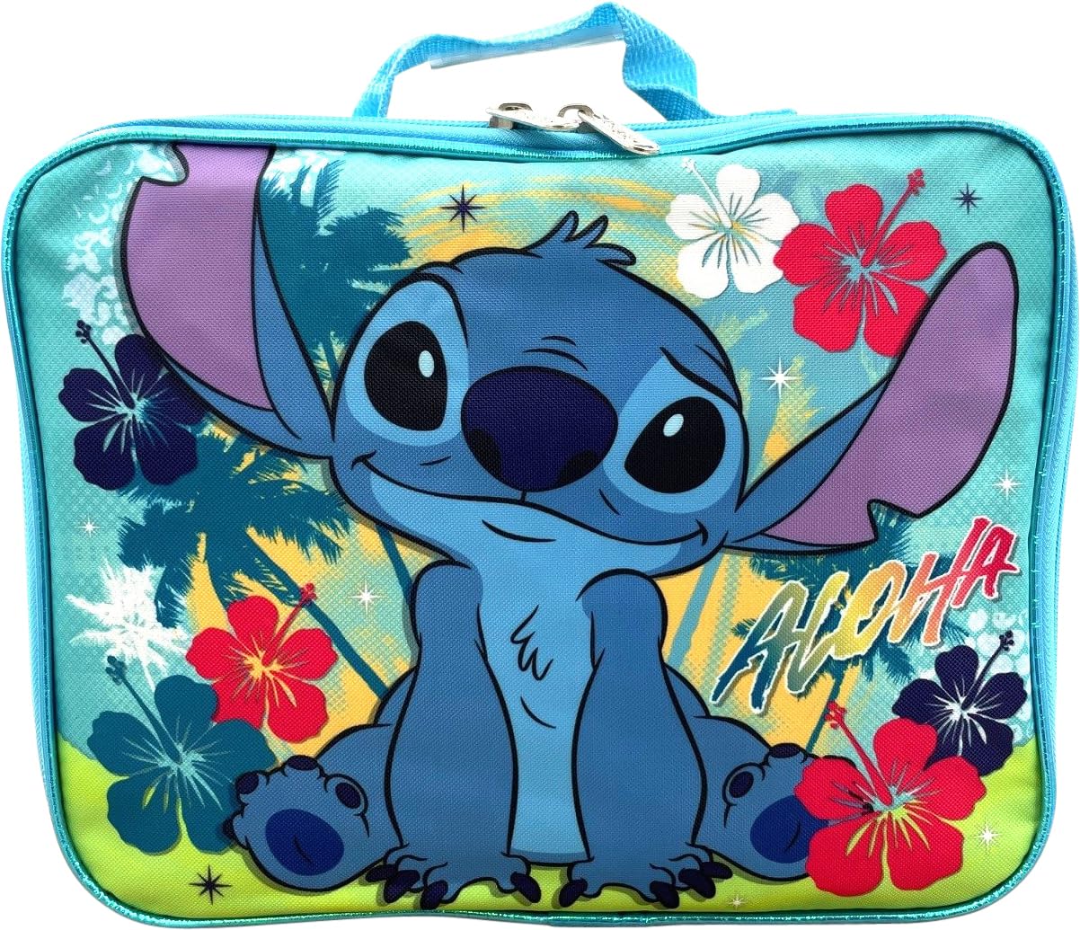 Disney Stitch 16 Inch School Backpack With Removable Lunch Box Set