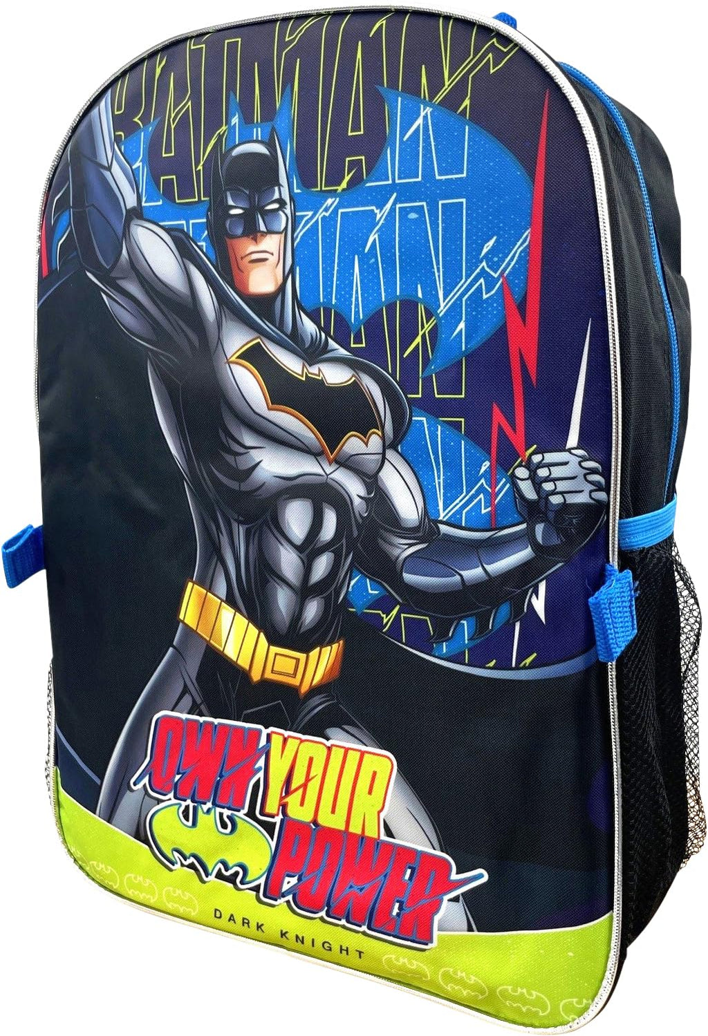 Ruz Batman Dark Knight 16 Inch Backpack With Detachable Matching Lunch Box
