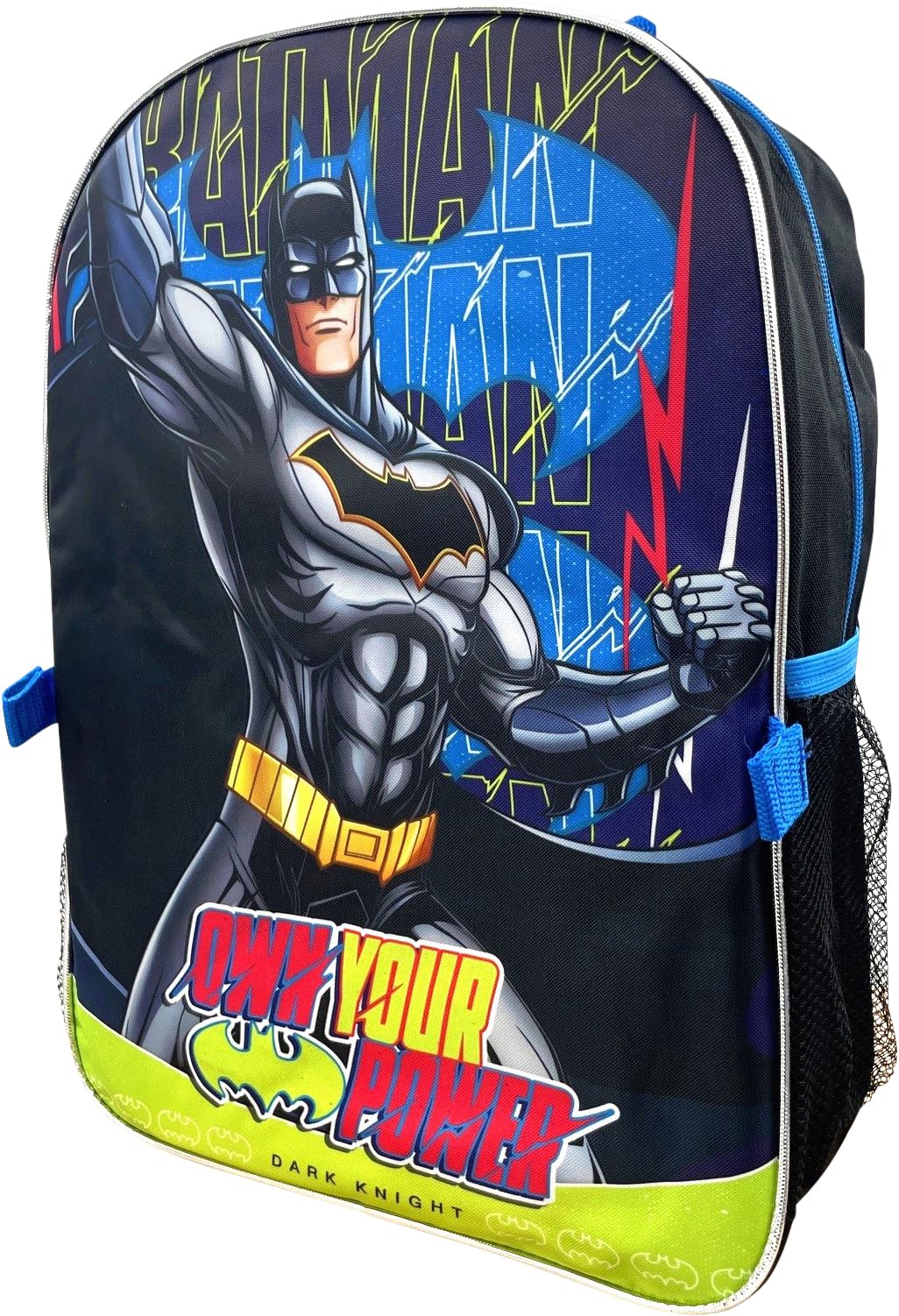 Ruz Batman Dark Knight 16 Inch Backpack With Detachable Matching Lunch Box