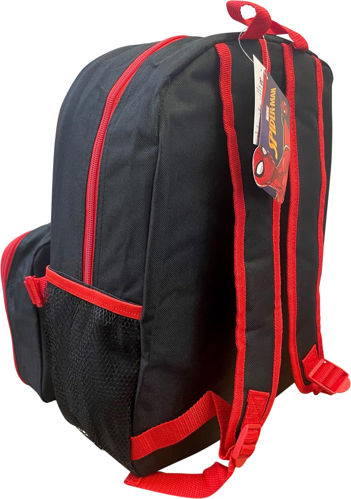 Ruz Spiderman Boy's 16 Inch Backpack With Removable Matching Lunch Box Set