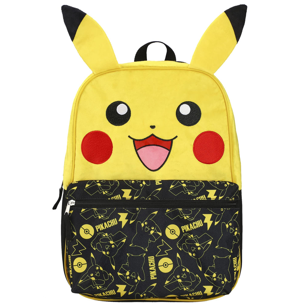 BIOWORLD Unisex Pokemon Pikachu Character 16'' Backpack Black One Size