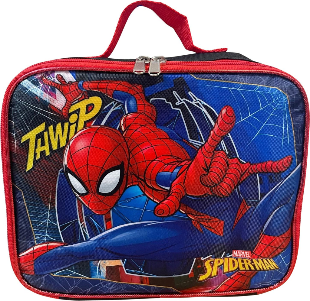 Ruz Spiderman Boy's 16 Inch Backpack With Removable Matching Lunch Box Set