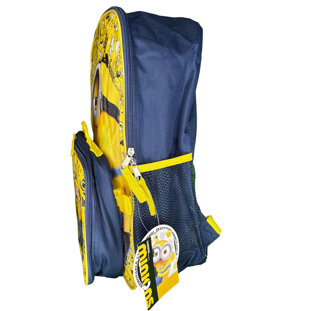 AI ACCESSORY INNOVATIONS Despicable Me Minions Full Size 16 Inch Backpack with Detachable Lunch Box