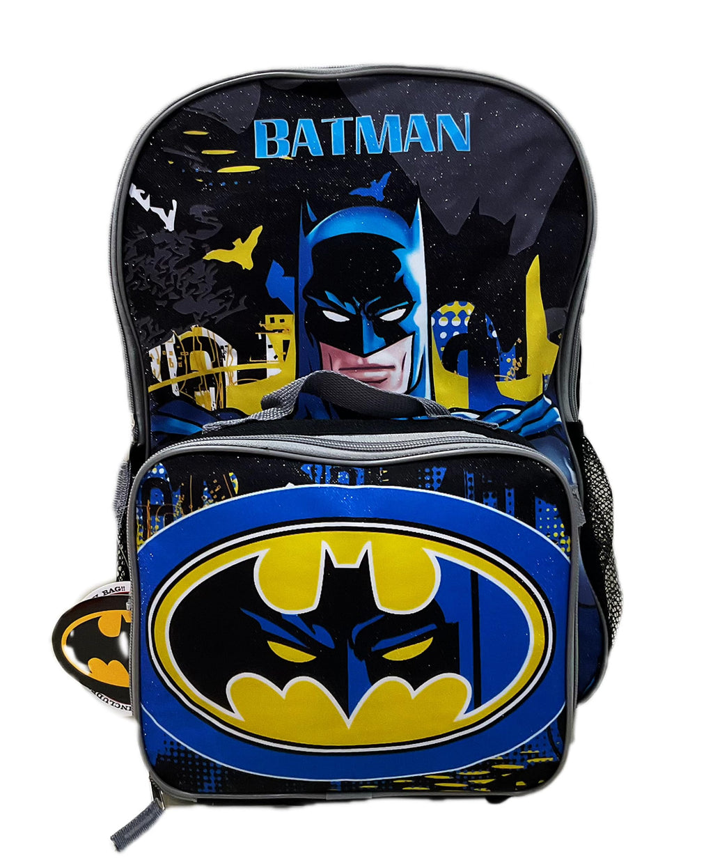 AI ACCESSORY INNOVATIONS Batman Full Size 16 Inch Backpack with Detachable Lunch Box