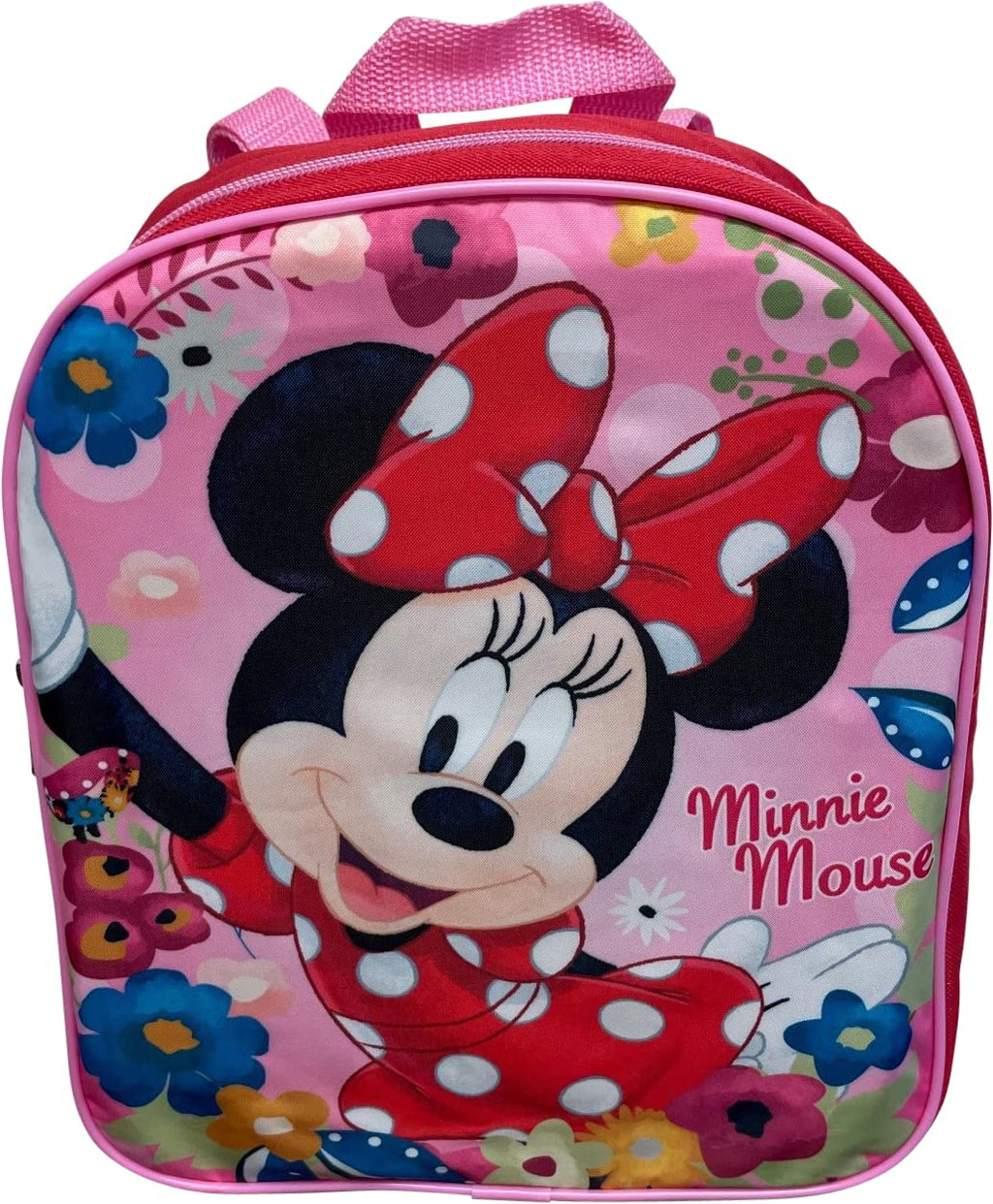 Ruz Minnie Mouse Toddler Girl 12 Inch Mini Backpack (Red-Pink)