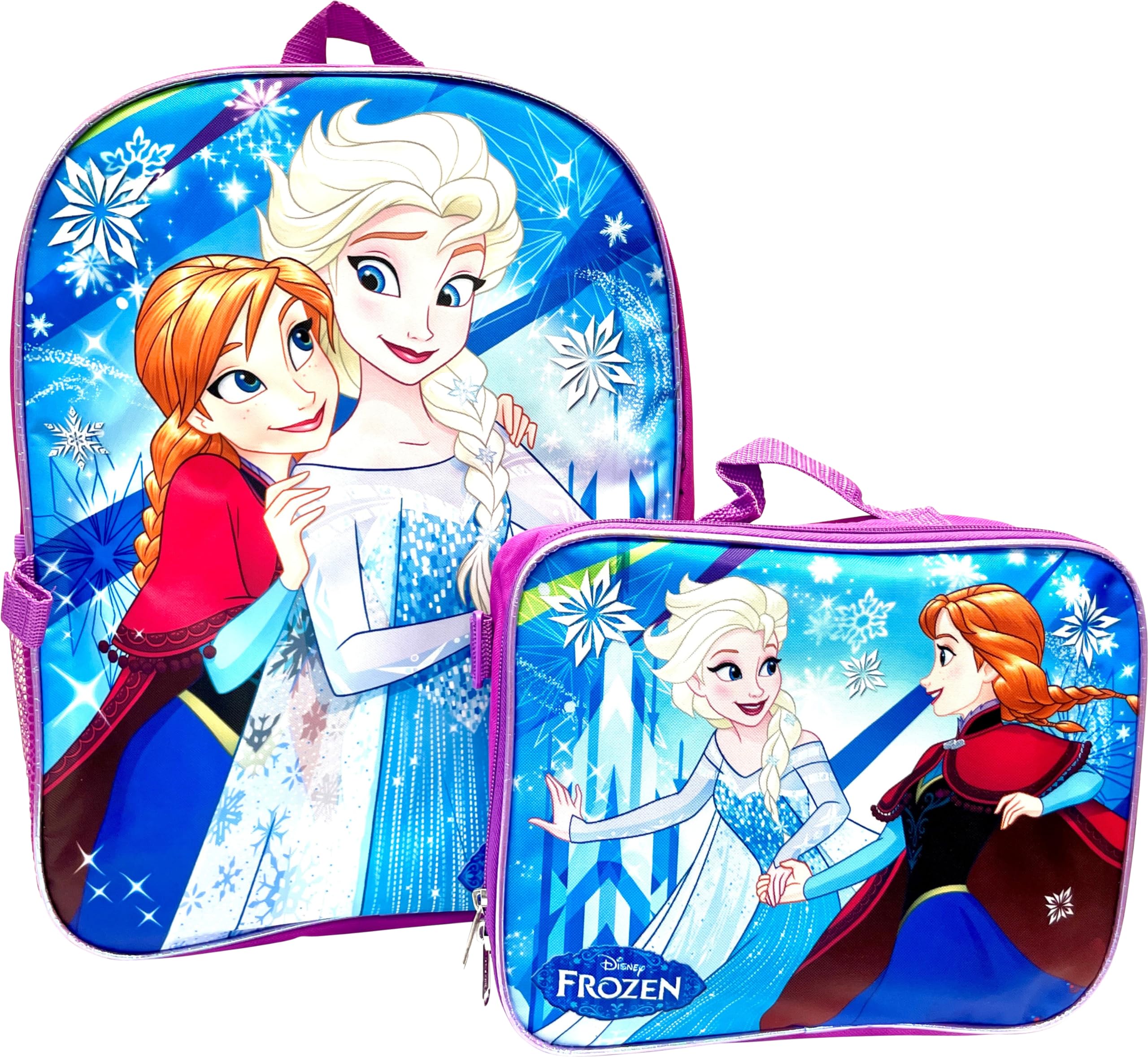 Group Ruz Frozen Anna, Elsa 16 Backpack with Detachable Matching Lunch Box